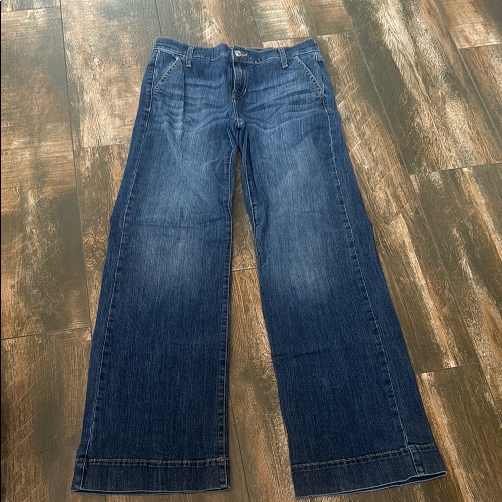 Banana Republic Trouser Wide-Leg Blue Denim Jeans
